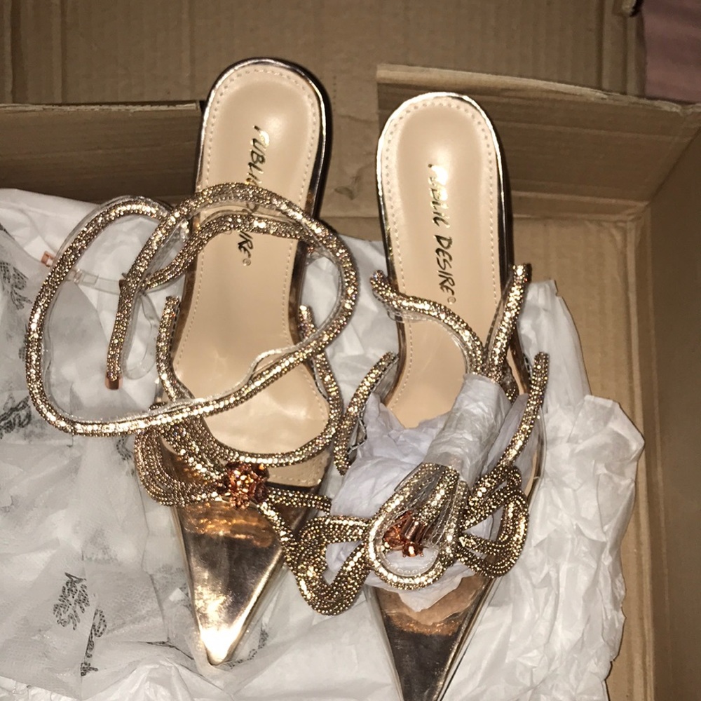Brand New Public Desire pumps rose gold size 7